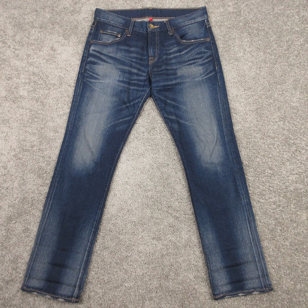Uniqlo Jeans Womens 26x30 Blue Faded Whisker UJ Distressed Straight Denim‎ Pants